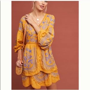 Anthropologie Meadow Rue Embroidered Dress